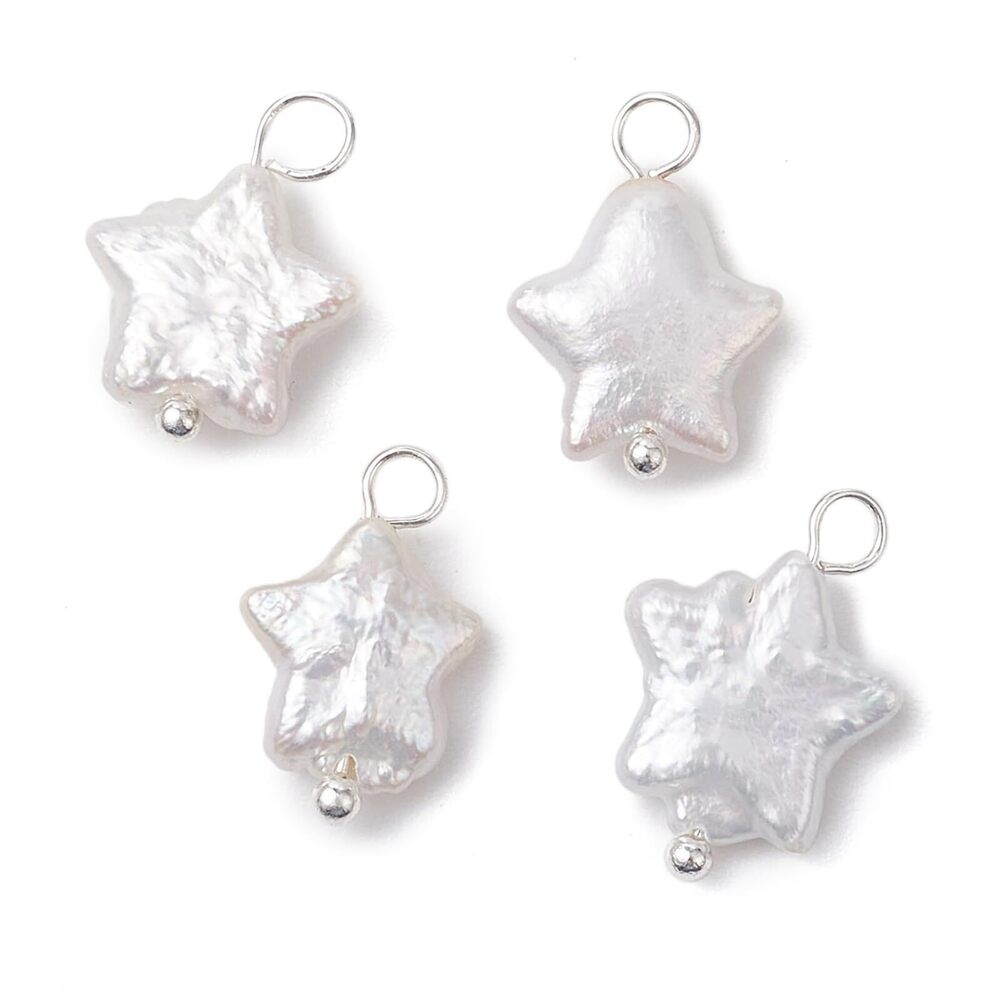 2982 5 pcs Star Shaped Pearl Charms Elegant Celestial Charms for DIY